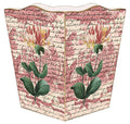 Marye-Kelley WB297-Pink &amp White Flower on Rose Toile Wastepaper Basket