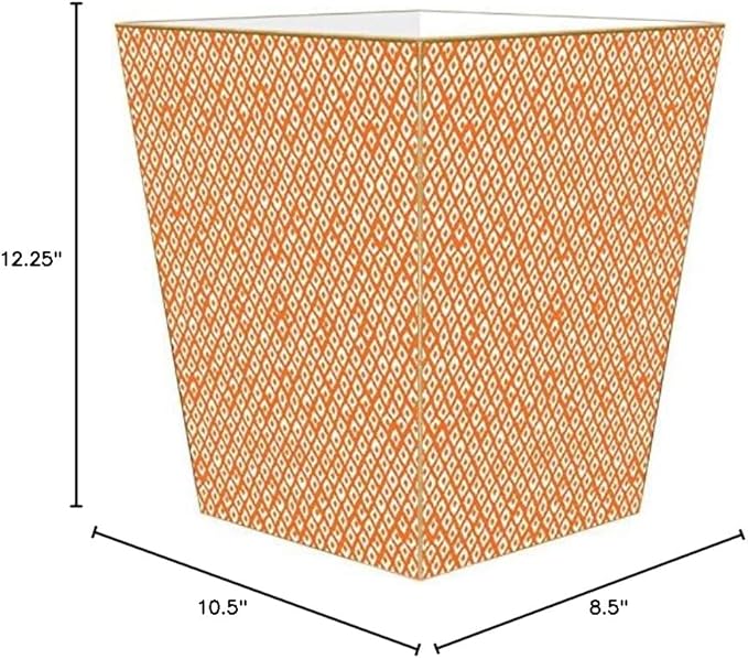 Marye-Kelley WB2447 - Berkely Orange Ikat Wastepaper Basket