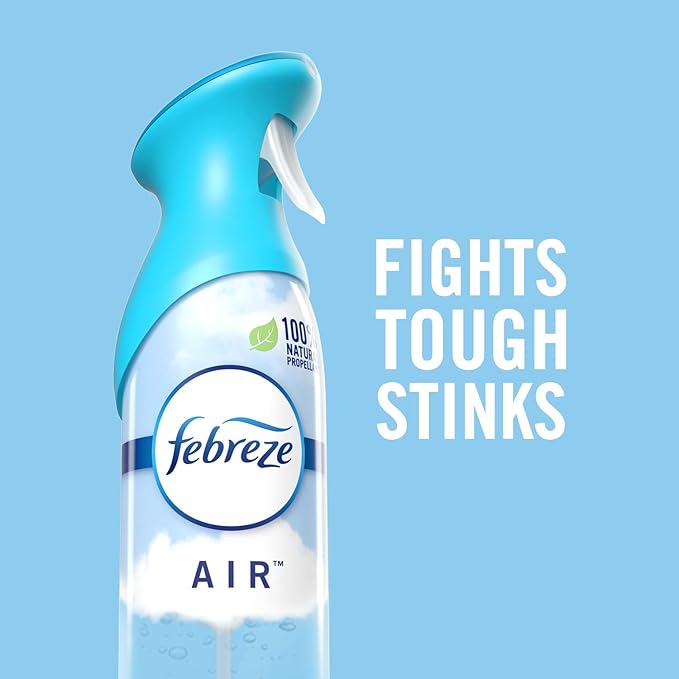 Febreze Air Mist Air Freshener Spray Odor-Fighting Room Spray Air Fresheners for Home and Bathroom and Kitchen Aerosol Can Heavy Duty Crisp Clean Scent 8.8oz (Pac of 6)