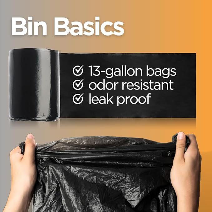 The Original Poop Bags® 13 Gallon Trash Bags USDA Certified High-Density Kitchen Garbage Bags Unscented Multi-Purpose Tall Waste Bags 200 Count