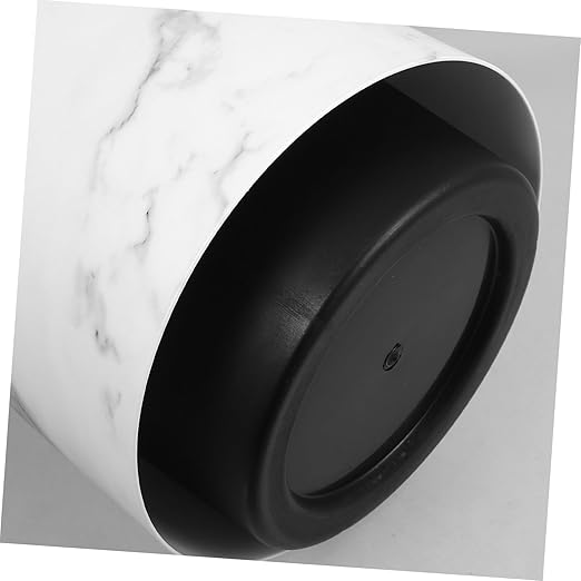 Marble Pattern Trash Bin Plastic Wastebasket Opening Bathroom Kitchen Bedroom Office Garbage Can Stylish Home Organizer