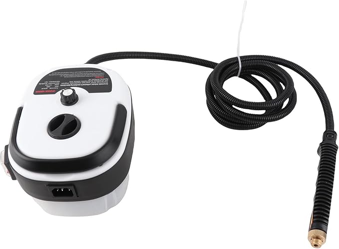 Portable Handheld Steam CleanerHigh Temperature High Pressure Steam Cleaner with Brush HeadsABS Portable Car Steamer Durable and Reliable for Kitchen Furniture Bathroom Car (White)