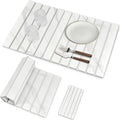 2 PCS Extra Large Stone Dish Drying Mats for Kitchen Counter 28(L)×16(W) Marble-Pattern Dish Drying Mat with 8x 4 Coasters Eco-Friendly Diatomite Dish Drying Mat - Fits All Countertops