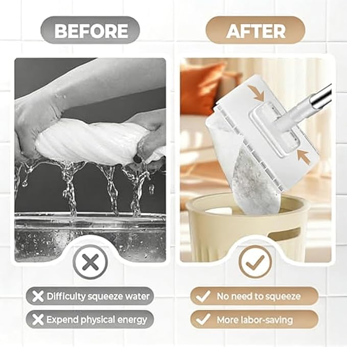 Snap Grip Mini Mop with Mop Clip &amp 10 Mops Pads 2026 New Mini Mops Set with Refill Pads Automatic Gripping Release 360° Rotating Head Wet/Dry Multi-Surface Cleaning (5 Pads + Clip)