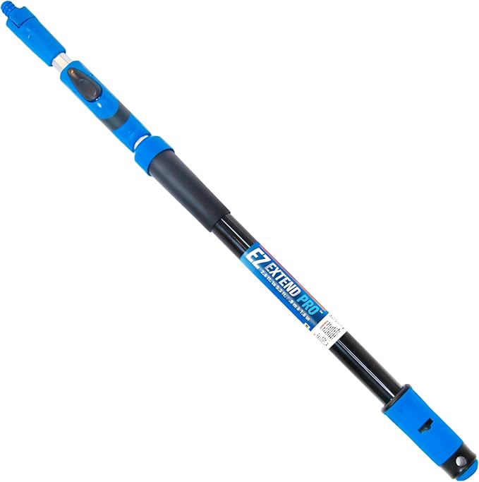 Unger Professional Lock-On EZ Extend Pro Telescopic Pole Extension 2.6’ to 5.3’ Telescoping Pole for Floor &amp High-Access Cleaning Use With Squeegees Broom Heads Brush Heads &amp More Indoor