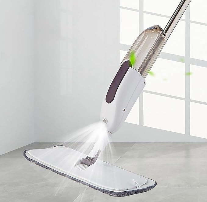 Spray Mop for Floor Cleaning with 2 Washable Microfiber Pads &amp Cleaning Brush 360° Rotating Refillable Dust Mop for Hardwood Tile Laminate &amp Kitchen Floors.