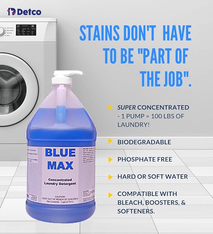 Industrial-Strength Laundry Detergent Concentrate -1/2 oz per load- stain &amp spot remover (5g Bucket)