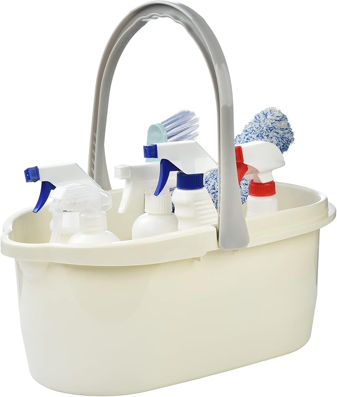 Haundry 4.5 Gallon Cleaning Bucket Good Grips Household Mop Bucket for Cleaning Supplies Cleaning Caddy Organizer Basket with Handle 17.1L White
