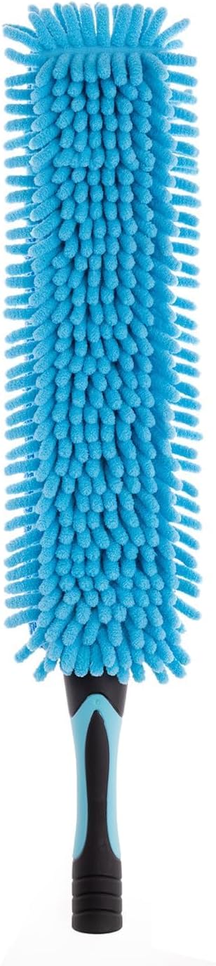 25 Foot High Reach Ceiling Fan Duster with 7-18ft Heavy Duty Extension Pole Microfiber Feather Cobweb Duster Window Squeegee Kit Cleaning Gloves