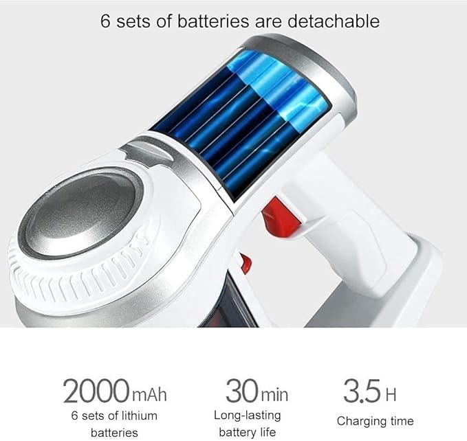 Cordless Vacuum Cleaner Stick Vacuum Cleaner - Powerful 8Kpa Suction Stick Vacuum Lightweight and Large Capacity Up to 30min Runtime Ideal for Home Hard Floor Carpet Car Pet