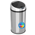 iTouchless 8 Gallon Touchless Sensor Trash Odor Control System Stainless Steel Round Automatic Garbage Can kitchen-waste-bin Silver