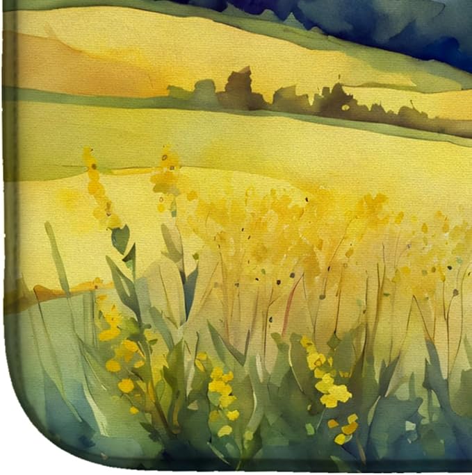 Caroline's Treasures DAC1656DDM Kentucky Goldenrod in Watercolor Dish Drying Mat Absorbent Dish Drying Mat Pad for Kitchen Counter Dish Drainer Mat for Countertop 14 x 21 Multicolor