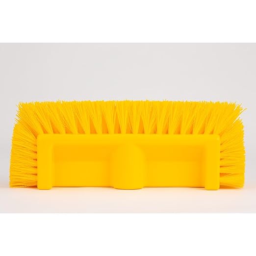 SPARTA Multi-Level Tile Scrub Brush 12 Wide Brush Head Heavy-Duty Tile Cleaning Brush with End Bristles for Commercial Tiles Tubs and Floor Plastic 12 Inches Yellow (Pack of 12)