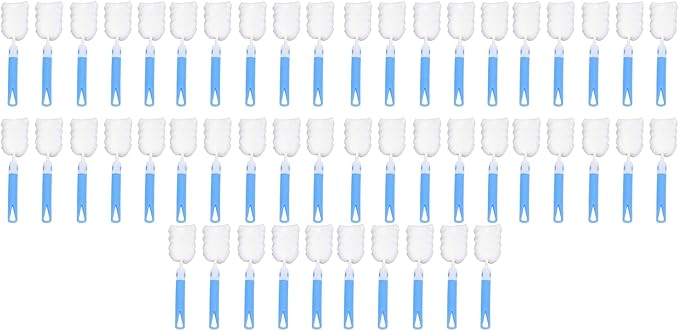 50pcs Bottle Sponge Brush Long Handle Cup Cleaning Sponge Brush for Baby Bottles Shades of or Cups Brushed Decontamination Plastic DEEP Cleaning Bottle Strong Cup