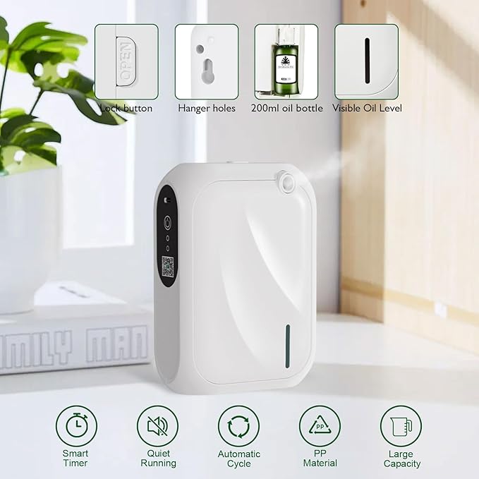 Scent Air Machine for Home 1000 Sq. Ft Coverage Waterless Essential Oil Diffuser with Cold Air Diffusion Tech Fragrance Diffuser Aroma Diffuser with Smart APP Control for Home Office Spa Office