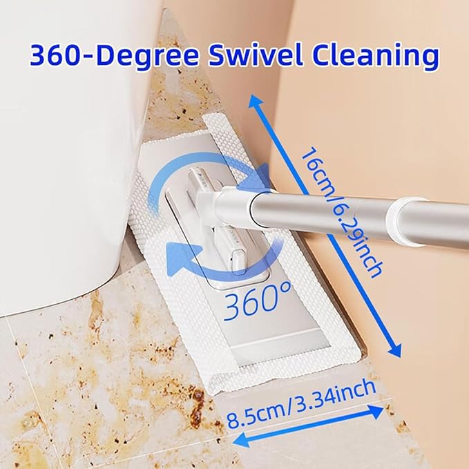 2026 New Zero Touch Clever Snap-Grip Mini Mops Mini Lazy Mop Wet and DryRetractable Gap Dust Cleaner Flat Mops with Locking Head &amp Sweeping Cloths40In Long Handle for Multi Cleaning