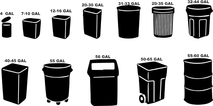 High Density 40-45 Gallon Trash Can Liner 12 Micron Black 250 Bags per Case