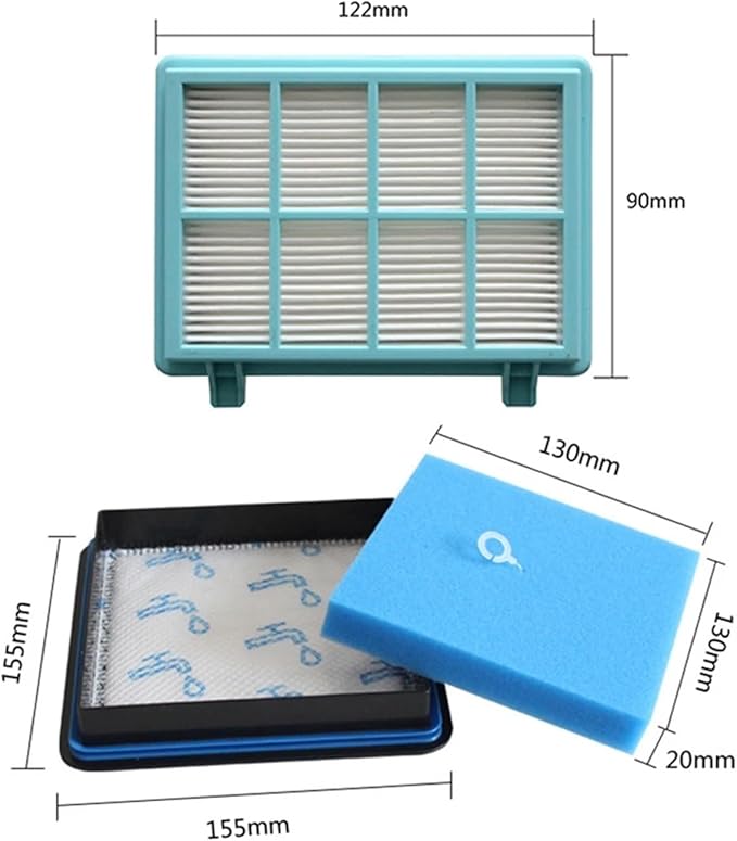MIUYTRN Household Reuse Foam Power FC9331 / 09 FC9332 / 09 FC8010 / 01 FC8010 Vacuum Cleaner Parts cuicui(White Filter)