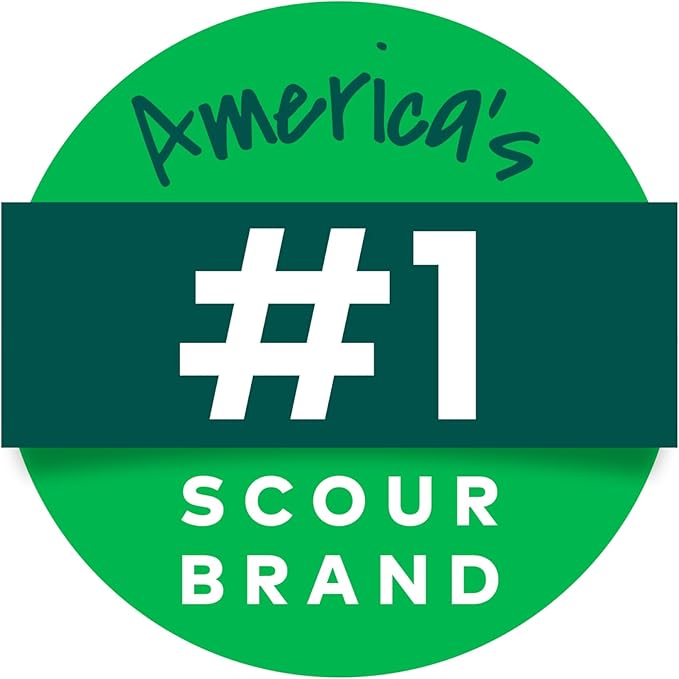 Scotch-Brite Zero Scratch Scouring Pad Effective + Gentle Dish Scrubber for Household Cleaning 2 Scrub Pads for Dishes Nonstick Pots and Pans Glass Tubs Showers Reusable &amp Durable