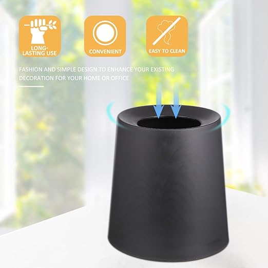 Luxshiny Environmental-Friendly Double Layer Garbage Container No Lid Ash-bin for Bedroom Living Room Office Small Waste Basket Fashion Simple Design