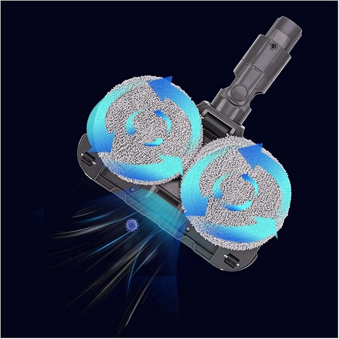 Electric Cleaning Mop Wet Dry Mopping Head with LED Light Compatible with Dyson V7 V8 V10 V11 V15 Vacuum Cleaner Parts