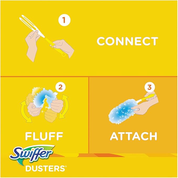 Swiffer 21459CT Refill Dusters Dust Lock Fiber Light Blue Unscented 10/Box 4 Box/Carton