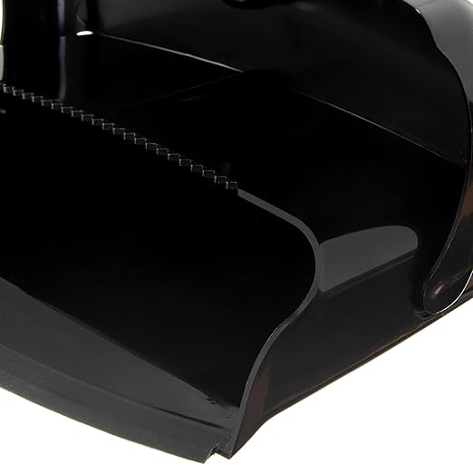 Carlisle FoodService Products Duo-Pan Upright Dust Pan and Broom Set with Adjustable Broom Head for Floor Cleaning Restaurants and Janitorial Use 36 x 11.8 x 41 Inches Black (Pack of 4)