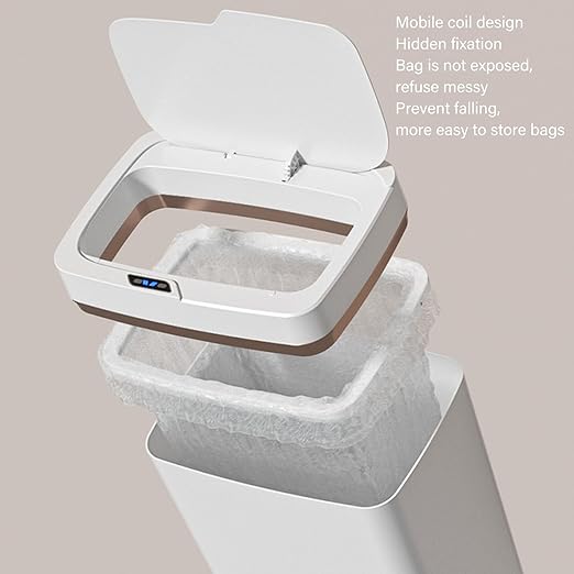 TOPINCN Motion Sensor Trash Can 18L Automatic Induction Garbage Bin Trash Can Slim Small Trash Bin Wastebasket for Toilet Bedroom Office Kitchen