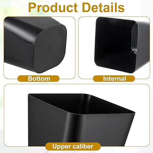 SHENLIU 9 Pack 2 Gallon Trash Can Black Small Garbage Can Bulk Bathroom Trash Bin Plastic Wastebasket Square for Bedroom Office and Kitchen Bathroom Narrow Space