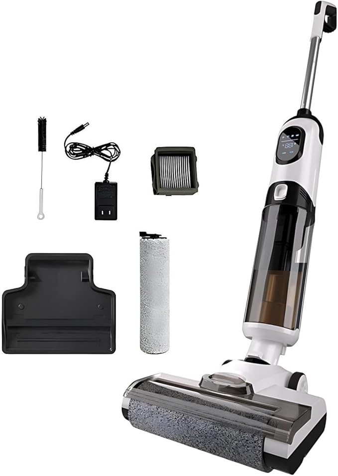 Powerful Wet-Dry Vacuums 3-in-1 Lightweight Cordless Vacuum Cleaners with LED Display &amp Brushless Motor Once Clean up to 200m² Upright Vacuums for Floor Floor Tiles Carpets Standard