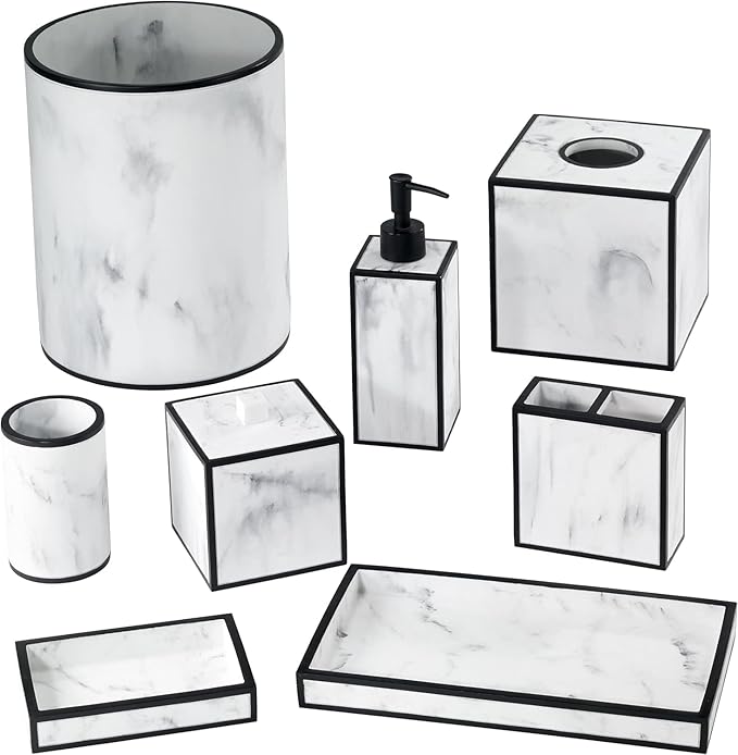 Avanti Linens - Tissue Box Cover Guest Bathroom Essentials Modern Home Decor (Jasper Collection)