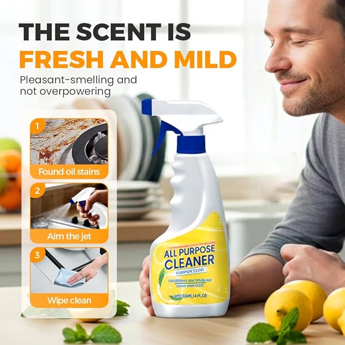 Clean Up Kitchen Oil Stains Spray Kitchen Heavy Oil Cleaner Spray Multi Purpose Degreaser Cleaner Spray Removes Grease Grime And Stains On Microwave Oven Stove Top Heavy Duty for Kitchen (3Pcs)