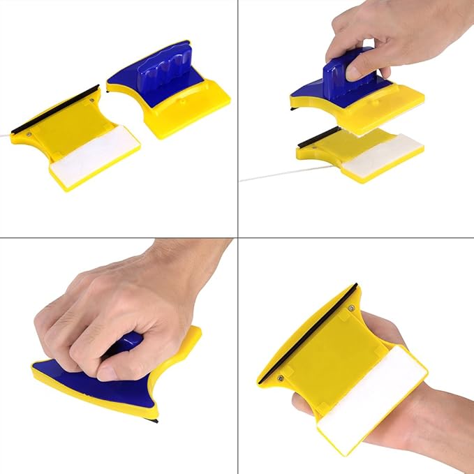 Magnetic Window Cleaner Glass Cleaner Wiper Square Shape Double Sided Window Cleaner Tool Windshield Cleaner for Window Cleaning