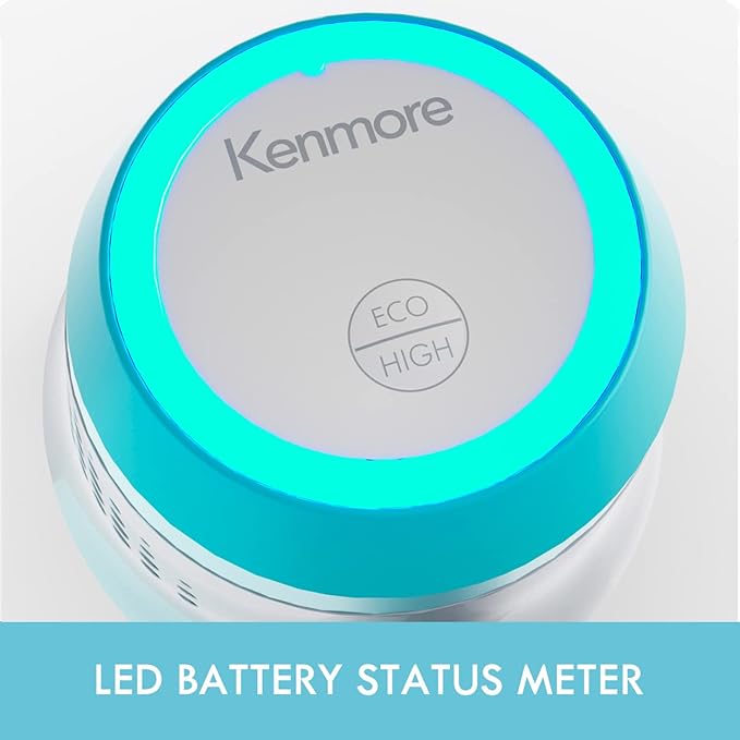 Kenmore DS4065 Cordless Stick Vacuum 1L Capacity Lightweight Cleaner 2-Speed Power Suction LED Headlight 2-in-1 Handheld for Hardwood Floor Carpet &amp Dog Hair Blue DS4065