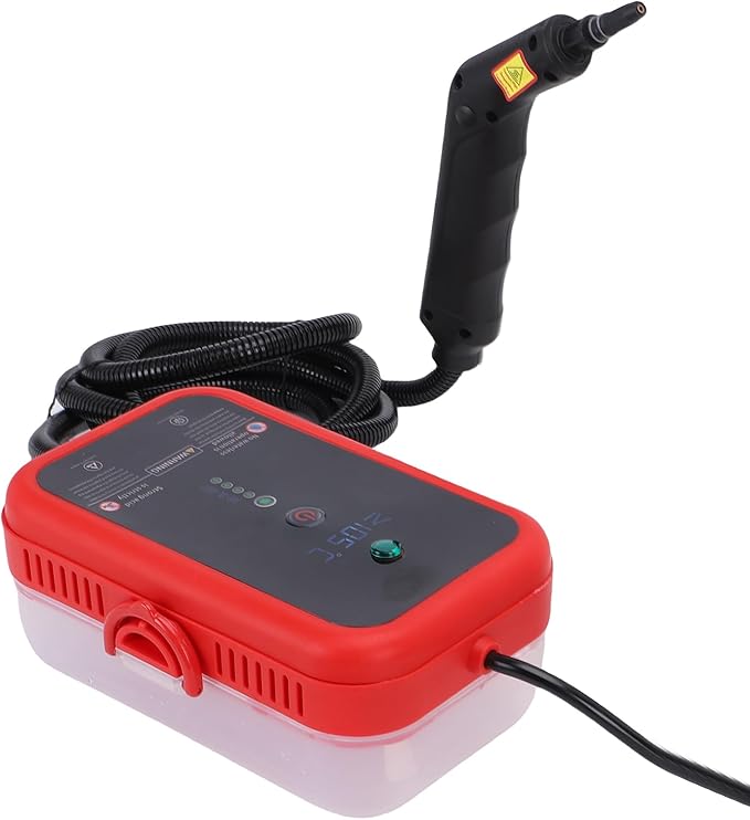 Handheld Steam Cleaner 1600W Portable High Temperature Pressurized Steam Machine with Brush Heads for Kitchen Grill Furniture Bathroom Car (110V US Plug)