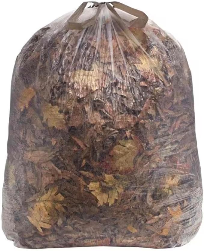 HD-Large Heavy-Duty Drawstring Trash Bags clear 33-39 Gallon Ultra-Force Tear Resistance 50 Count (1 pack)