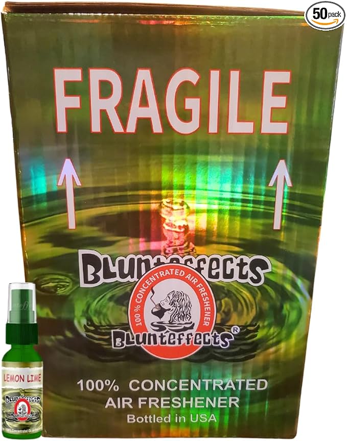Blunteffects 100% concentrated Air Freshener Oder Neutralizing Spray 50 Count box (Lemon Lime)
