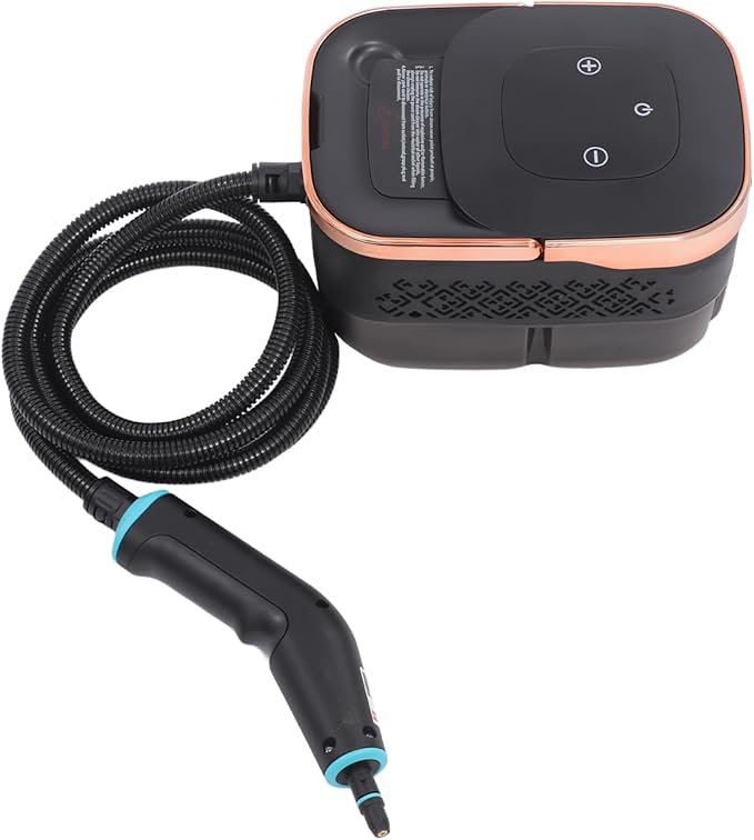 Handheld Steam Cleaner 1500WCar Detailing Steamer with 6 Adjustable Settings for Home UseHigh-Temperature Steam Disinfection Machine (Rose GoldBlack)