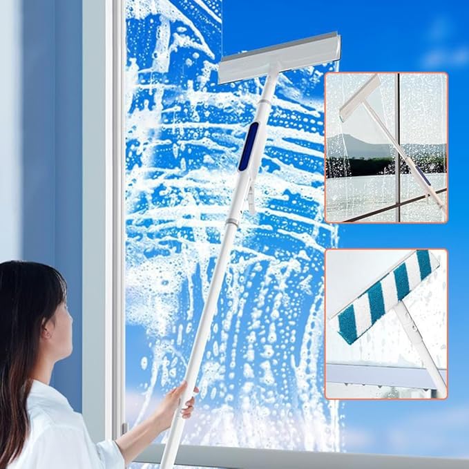 Squeegee for Window Cleaning with Spray 2025 Upgrade Dual Side Mist Retractable Window Cleaner Spray Window Cleaning Brooms 3 in 1 Household Squeegees Window Cleaning Tool Kit