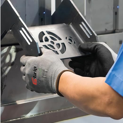 Liberty F4600 G-Grip Micro-Foam Nitrile Palm Coated Seamless Gloves with 15-Gauge Nylon Shell | Ideal for Automotive Manufacturing General Purpose | Gray/Black Medium (Pack of 12)
