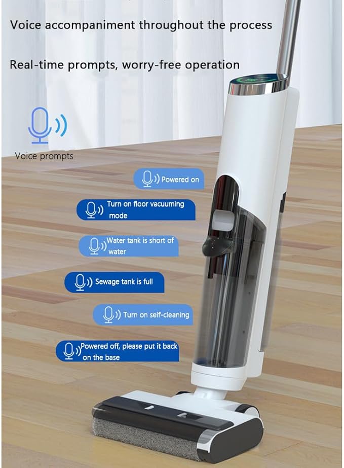 Household Floor ScrubberWet and Dry850ml Clean Water Tank600ml Sewage Tank16kpa Suction Washing and Mopping MachineCleaning MachineSuitable for Cleaning FloorsDustOilDebrisWhite (White )