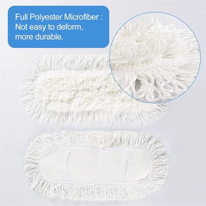 Microfiber Mop with Adjustable Stainless Steel Handle Pad for Kitchen Bedroom Cleaning
