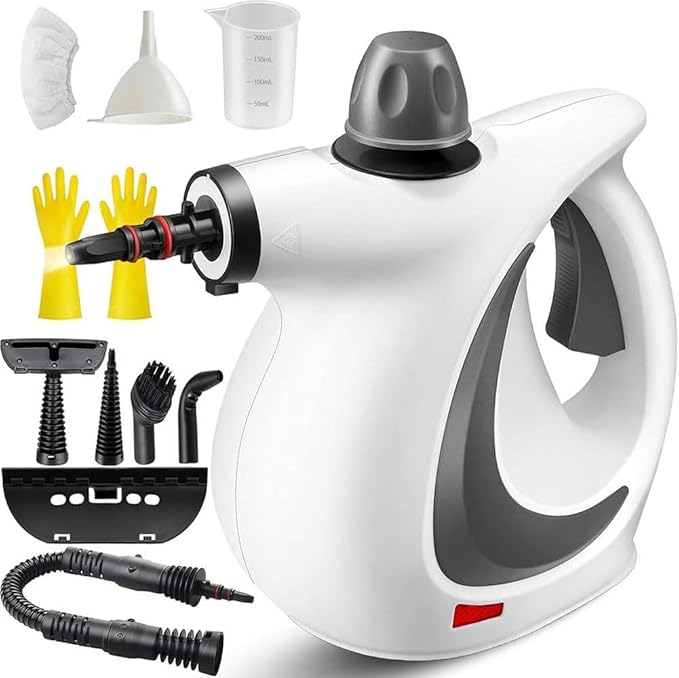High Pressure Steamer Saker Steam Cleaner Handheld for Home Cleaning FurnitureCarpet Car Interior Kitchen Tile Multiple Nozzles (1Set+1 Fiber Cloth1SET)