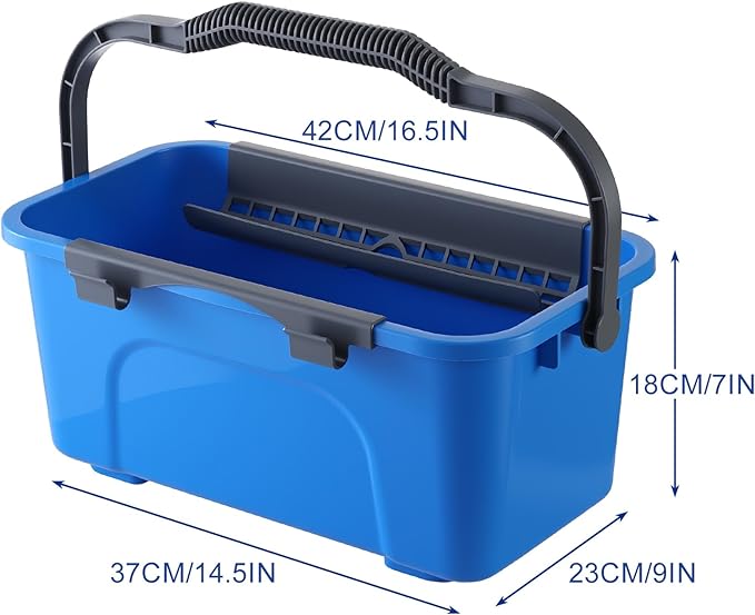 Professional Window Cleaning Kit Include Compact Cleaning Bucket 3 Gallon Silicone Squeegee Microfiber Scrubber Cloth All-in-one Window Cleaning Supplies Commercial &amp Household Use