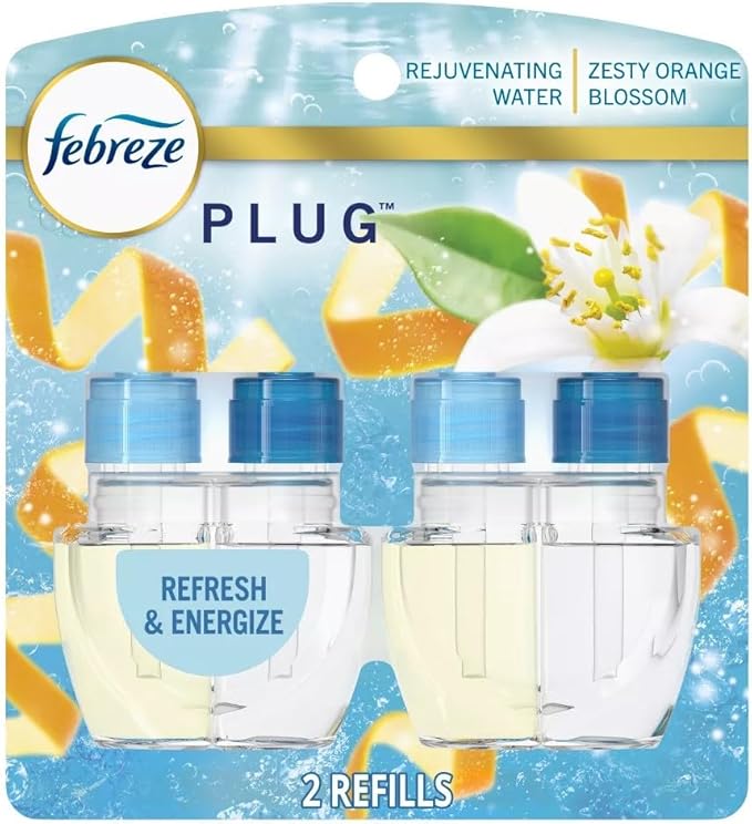 Febreze Plug with Fade Defy Technology Air Freshener - New Limited Edition - (2) of 0.87 fl oz Refills (Refresh &amp Energize)