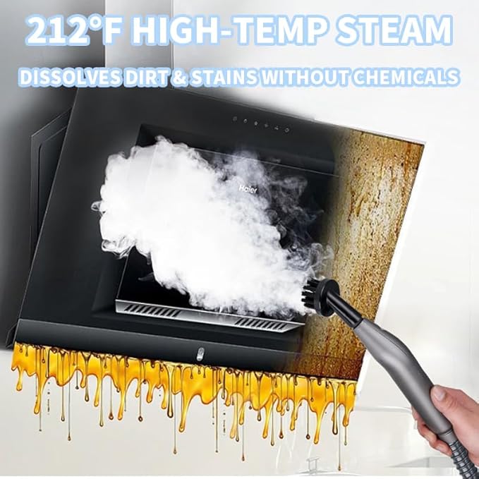 Handheld Steam Cleaner for Home Pressurized Portable Handheld &amp Mop 2-in-1 Steamer for Cleaning with 10 pcs Accessories for Multi-Surface Cleaning Floors Tiles Grout Kitchen Bathroom Couch