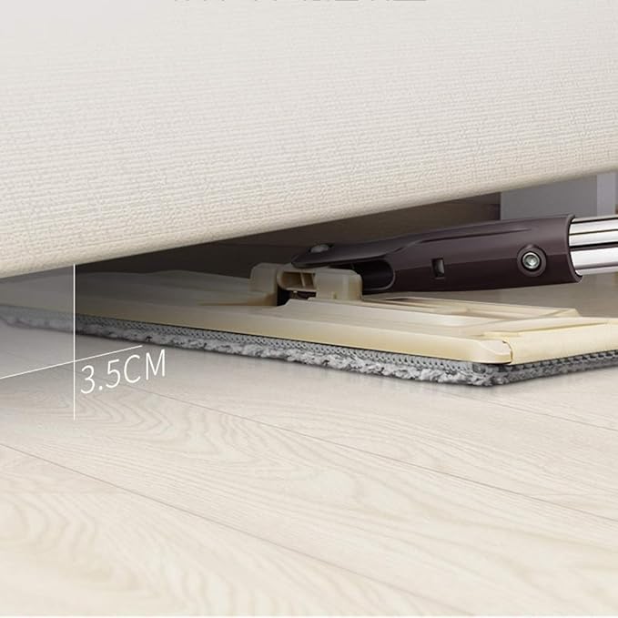 Microfiber Flat MopAluminum Plate Stainless Steel Handle with Extension Scraper Reusable Mop Pads