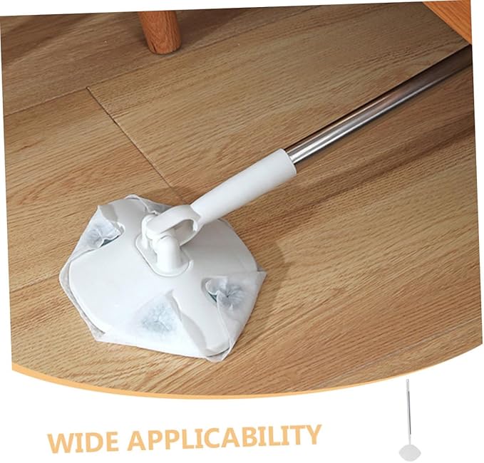 Veemoon Rotating Dust Mop with Detachable Washable Pad Flat Hardwood Floor Sweeper for Home Cleaning No-wash Dry Mop with Facial Tissue Pack for Easy Dust Removal