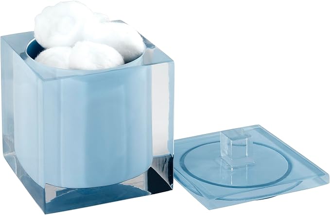 Izod - Covered Jar Multipurpose Countertop Accessories Durable Resin Organizer Dorm Room Essentials Sleek Modern Home Decor (Marina Collection Blue)