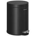 SONGMICS Bathroom Trash Can 1.6 Gallon (6 L) Small Toilet Garbage Bin with Lid Soft-Close Stainless Steel Pedal Inner Bucket Bedroom Ink Black ULTB016BZ01
